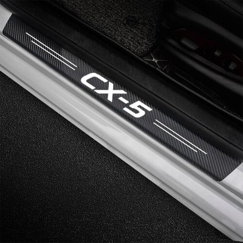 4Pcs Car Scuff Plate Door Threshold Sill Stickers For Mazda CX-5 CX5 KE KF 2021 2020 2019 2018 2017 2016 - 2012 Auto Logo Covers