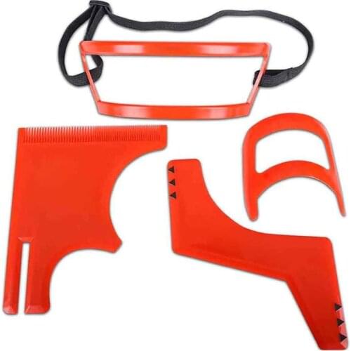 1set(4pcs) Mens Beard Combs Neck Hair Line Guide Shaping Styling Template Comb Trim Beards Salon Home Use
