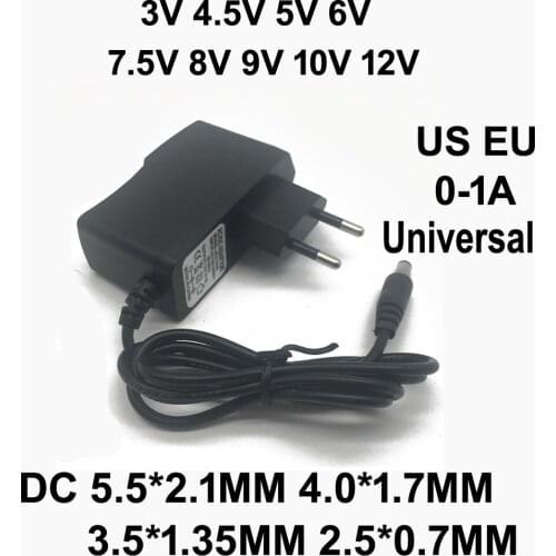 AC 110-240V DC 3V 4.5V 5V 6V 7.5V 8V 9V 10V 12V for 1A LED light strip Universal power adapter Converter switch power supply