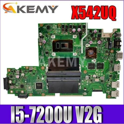 Akemy mainboard for ASUS VivoBook X542UQ X542UR X542UN X542UF X542U FL8000U Laptop motherboard w/ I5-7200U (V2G) GPU