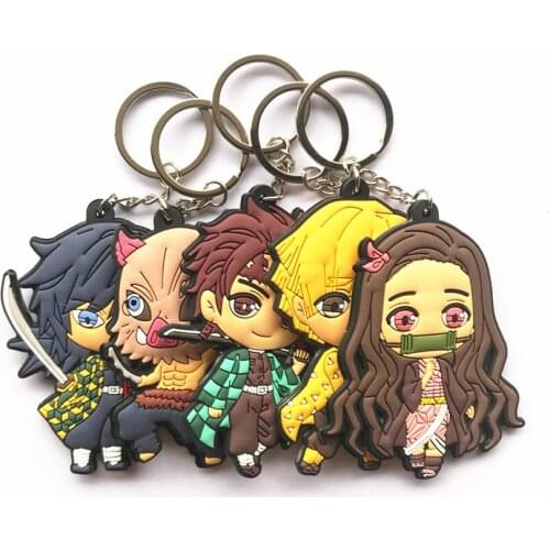 Anime Cartoon Keychain Demon Slayer Kimetsu No Yaiba Kamado Tanjirou Nezuko Keychains Key Chain for Girl Cosplay Jewelry Gift