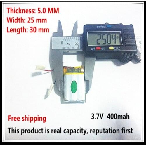 Free shipping 3.7V lithium polymer battery 502530 052530 MP3 stereo Bluetooth little point reading pen 400MAH