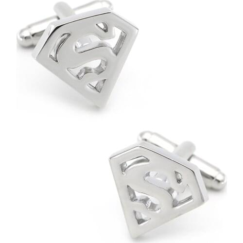 Superheroes Design Designer Cufflinks Quality Brass Material Silver Color Cuff Links Wholesale & Retail