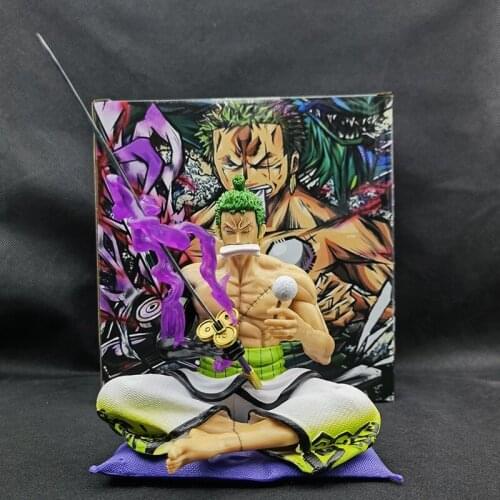 One Piece Action Figure Anime Figure GK Roronoa Zoro Three-Knife Fighting Skill Anime Figma Model Decorations PVC Toys Gift