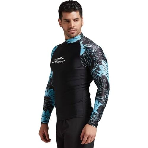 SBART 2020 long sleeves swimwear rashguard surf clothing diving suits shirt swim suit spearfishing kitesurf men rash guard