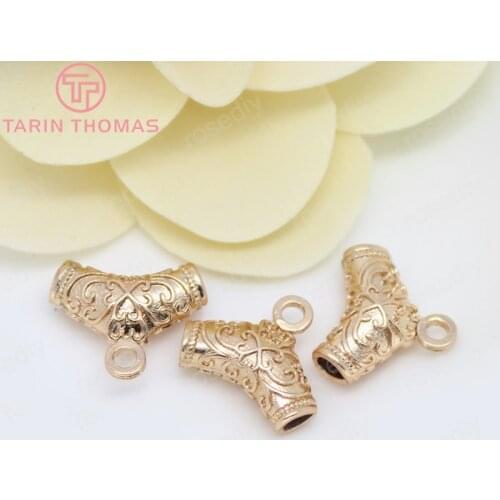 4PCS 17.5x15MM24K Champagne Gold Color Plated Brass Charms Pendants Necklace Connector High Quality Diy Jewelry Accessories