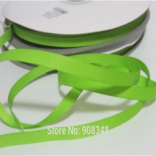 1/4" 6mm 100% Polyester Apple Green Grosgrain Ribbon Gift Ribbons for Hair Bows Accesories PR550