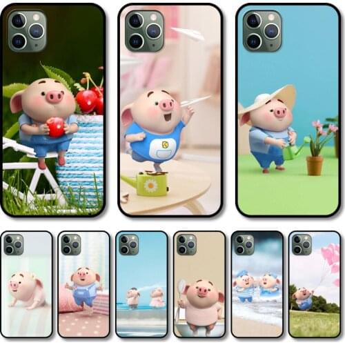 Cute pigs Phone Case cover For iphone 12 pro max 11 8 7 6 s XR PLUS X XS SE 2020 mini black cell shell