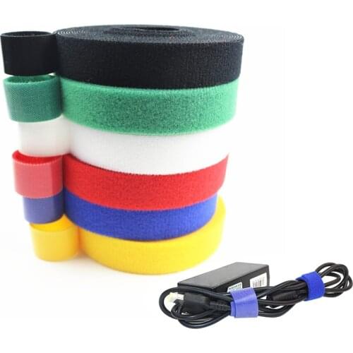 5Meters Reusable Adhesive Fastener Tape Strong Hooks and Loops Fasteners Back to Back Cable Ties Curtain Fastener Magic Tape