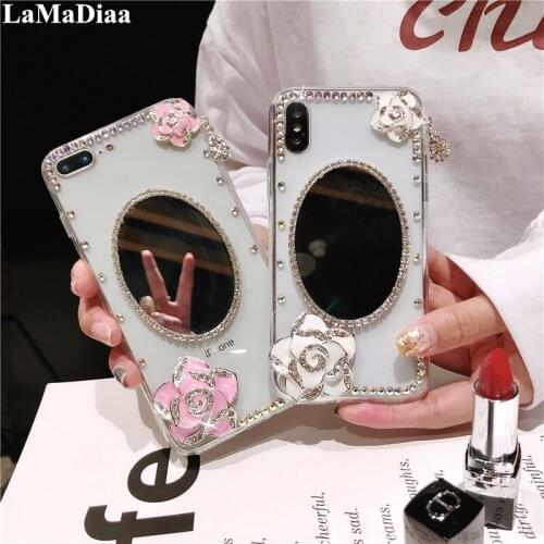 Fashion Soft Silicone Phone Case For Xiaomi Redmi 5 6 4X 5A 6A 8A Note 4 5 6 7 8 Pro 4X 5A Case Luxury Diamond Mirror Case Cover
