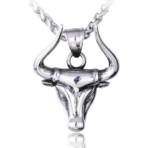 Titanium Steel bull Pendant Men choker Necklace chain charm Classical Special Jewelry gift