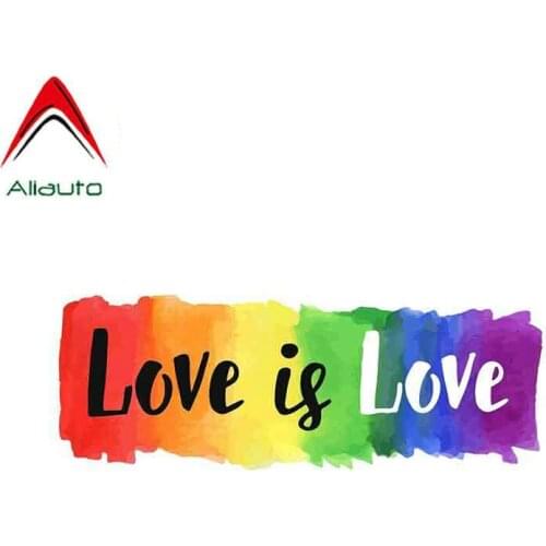 Aliauto Car Sticker Love Is Love Gay Pride Decorative Cover Scratch Sunscreen Decal for JDM Passat B6 Lada Suzuki Swift,13cm*5cm