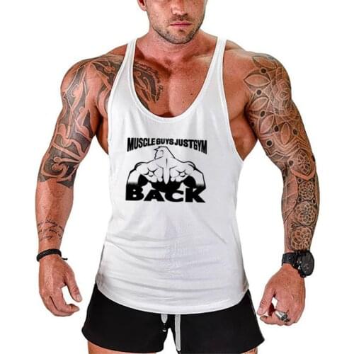New Brand Summer Running Vest Printed Gym Clothing Bodybuilding Fitness Tank Top Sleeveless Shirt Trainwear Singlets