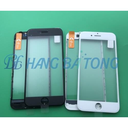 Original 3 in 1 Outer Glass with Middle Frame Bezel+OCA For iPhone 5 5c 5s Front Glass Lens with Frame Replacement Repair Parts