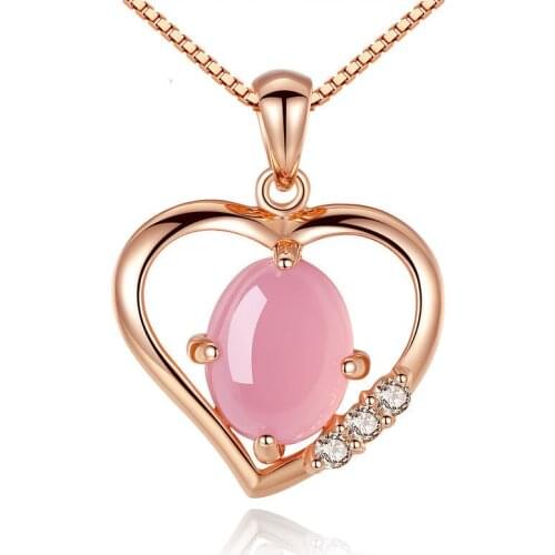 Natural Pink Jade Heart Pendant Necklace 925 Silver Fashion Jewelry Chalcedony Amulet Gifts for Women