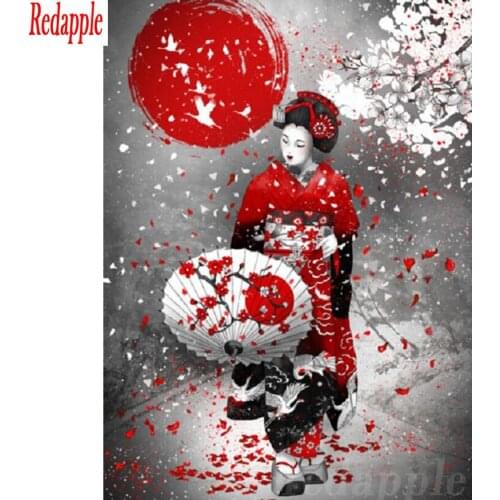 Full Rhinestones Embroidery 5D DIY Diamond Painting Japanese Woman Stitch Cross crystal diamond Mosaic Handicrafts Home Decor