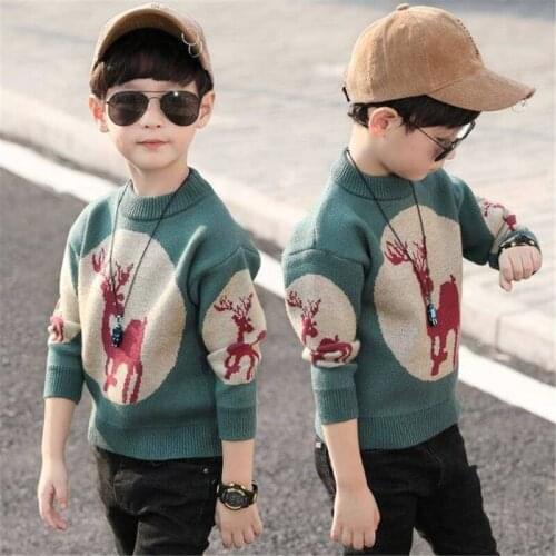 Pullover Spring Autumn Tops Boys Sweater Jacket Coat Kids Overcoat Outwear Teenager Children Clothes School Gift High Quality