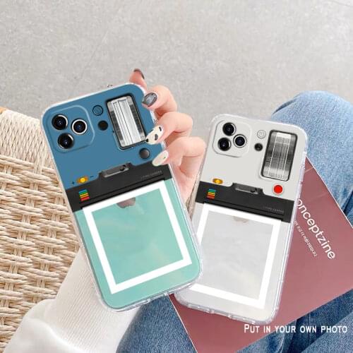 Luxury Polaroid Camera Photo Phone Case For iphone 12 11 Pro Max Mini X XR XS Max 6 7 8 Plus SE 2020 Funny Silicone Back Cover
