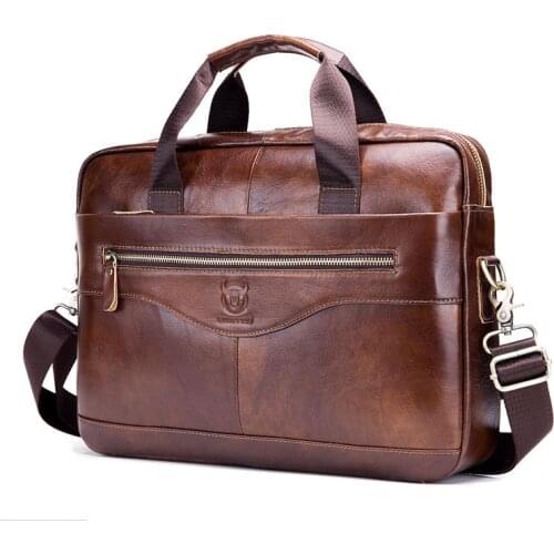 TopFight Genuine Leather Mens Business Bags Casual Handbags Travel Messenger Bags Mens Crossbody Shoulder Bags