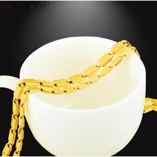 Gold necklace Indian Box Chain Hip Hop Women African Necklace Men Choker for Birthday Jewelry