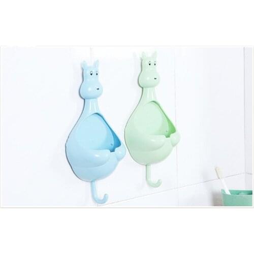 1PC Nordic Style Cute Kitchen Bathroom Multi-function Seamless Storage Box Toothbrush Toothpaste Hanging Storage Rack LF 142