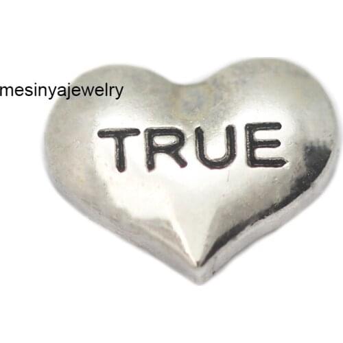 10pcs Silver Color Heart Shape True Custom Floating Charms For Glass Locket