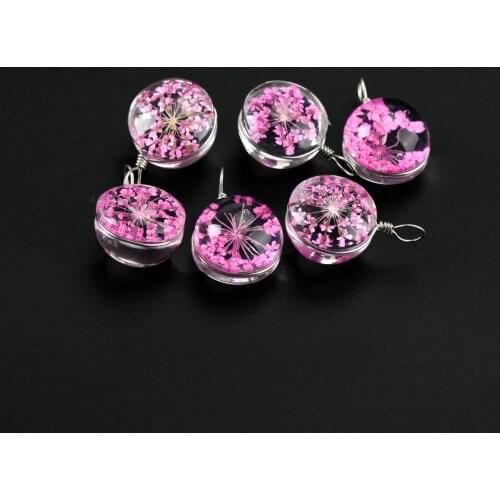 16# Iron Wire Dried Flower In Glass Bead handmade Not Crystal For DIY Earrings Bracelet Necklace Jewelry Making Beads #IZ309