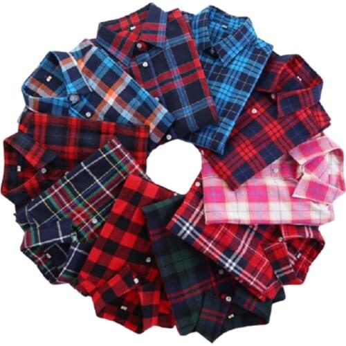 2021 Fashion Women Plaid Shirt Flannel Shirt 5XL Long Sleeve Women Blouse Shirt Cotton Blusas Tops Blouse Plus Size Office Shirt