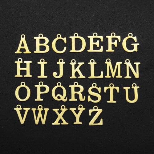 26Pcs / Lot Gold And Steel Color 100% Stainless Steel A To Z Letter Charm For Making Bracelet Necklace Pendants