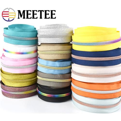 4Meters 3# 5# Nylon Zippers Colorful Tooth Coil Zipper for Clothes Home Textile Bags Zip Replacement Kit DIY Sewing Accessories