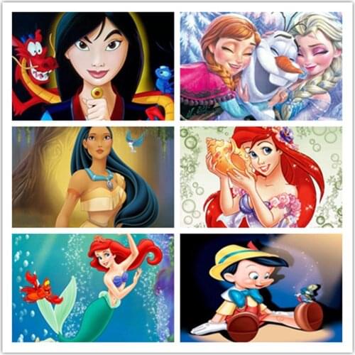Disney 5D DIY Diamond Paintings for Each Movie Princess Series Diamond Embroidery Painting Exclusive Handmade Home Decorations