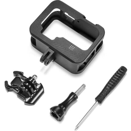 Aluminum Camera Cage Dual Cold Shoe Ports Magnetic Sliding Cover Protective Shell For GoPro 9 Black Action Camera Accessories