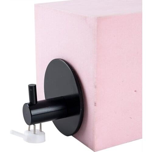 Aluminum Hanger Hook Stainless Steel Hook Self Adhesive Home Wall Storage Holder Bathroom Towel Hanger Kitchen Accessories Hole