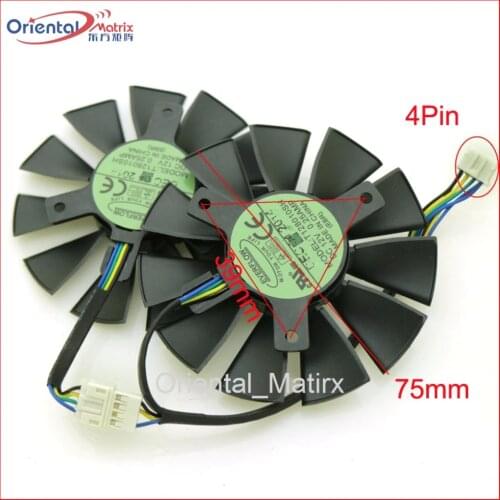 Free Shipping T128010SH 12V 0.25A 75mm 39*39*39mm VGA Fan For ASUS STRIX GTX960 GTX750TI Graphics Card Cooling Fan
