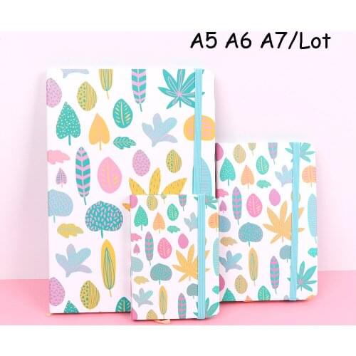 A5 A6 A7(Lot) Dot Grid Hardcover Journal/Fruit Tropical Wind Notebook Elastic Closure, Bookmark Student Notebook Office Supplies