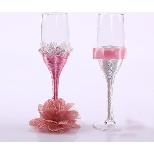 Champagne Flutes Bride and Groom Wedding Decoration Toasting Wedding Champagne Flutes Glasses Sparkle & Elegance Toast Glass Set