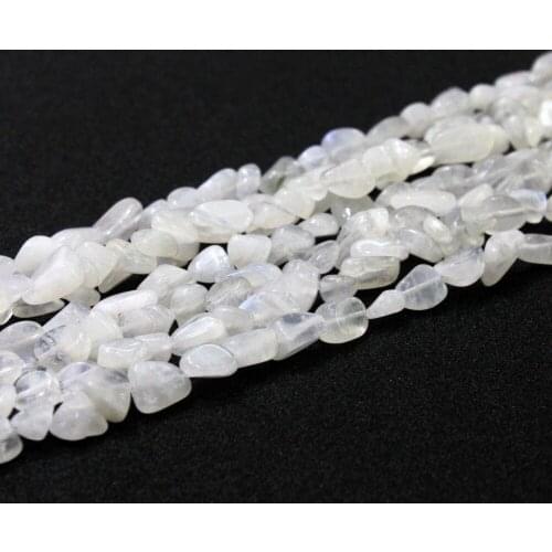 Wholesale Natural White Moonstone 5mm-8mm Stone Beads Irregular Shapes For Jewelry Making DIY Bracelet Necklace 15'' 52 PCS
