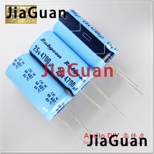 4PCS Rubycon TWSS (CEW) 4700uF/25V 18X35.5MM electrolytic capacitor 25V4700UF old sky blue 4700UF 25V hot sale CE W