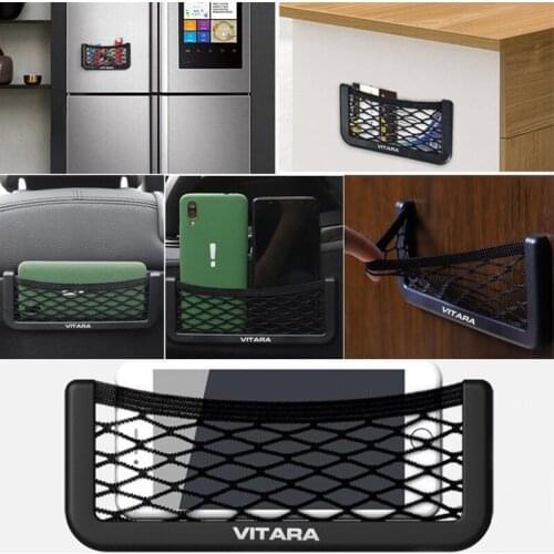 For Suzuki Vitara Auto Seat Side Interior Back Sundries Pocket Mesh Storage Bag Phone Net Pocket Holder