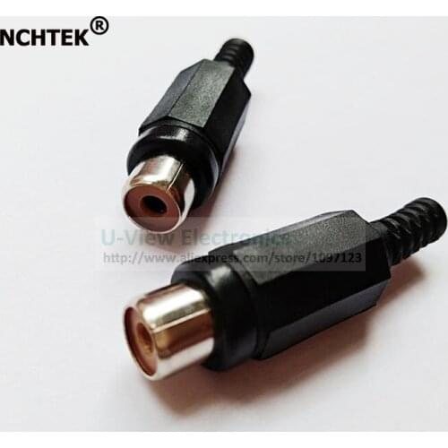NCTHEK RCA Phono Female Jack Solder Type Audio Video Cable Connector, Black , Welding , Plastic ,DIY/Free shipping/10PCS