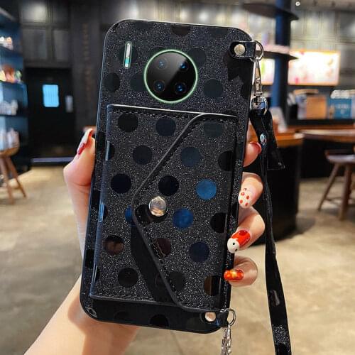 Wallet Cord Flip leather Case For Huawei Mate 30 P40 P30 Pro 30 s Honor 20 lite 20e 20s 10i 9X 8X Phone Case Strap Chain Cover