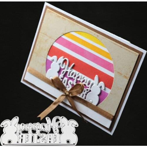 Rabbit Happy Easter Metal Cutting Dies Stencil Scrapbooking DIY Album Stamp Paper Card Embossing Decor Craft