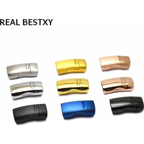 2PCS/LOT custom logo Stainless Steel Plain Magnetic Lock Clasp For Leather Bracelets DIY Jewelry Findings Frosted / Glossy