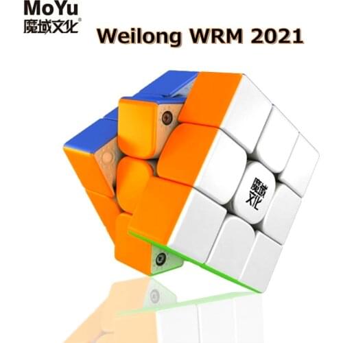 MoYu Weilong WRM 2021 3x3x3 Magnetic Magic Cube WCA Record Stickerless Magnets Speed Puzzle Cubes Antistress Toys For Children