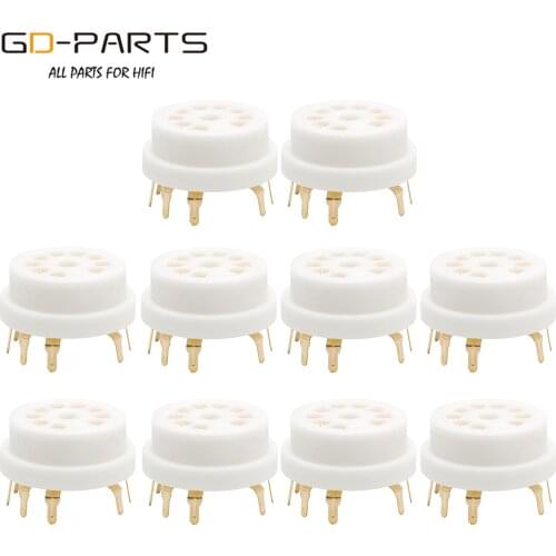 GD-PARTS Gold plated 9pin B9A Ceramic Tube Socket Valve Base For 12AX7 ECC83 6DJ8 5670 6922 12AT7 12AU7 EL84 Vintage Audio DIY