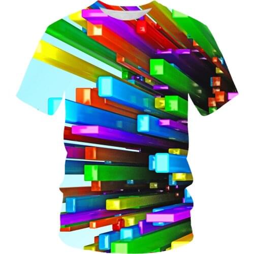 Exquisite craftsmanship geometric graphics 3D graphics mens oversized T-shirts beautiful and comfortable short sleeves