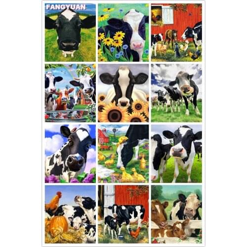 Nature Flower Cow 5D Diy Diamond Painting Accessories Full Drill Diamond Mosaic Embroidery Cross Stitch Kit Picture Home Decor