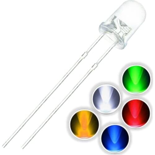 Lighting LED Diode Kit set 100Pcs/lot 3MM diy pack Mixed Color Red Green Yellow Blue White lighting 5colors* 20pcs bulbs