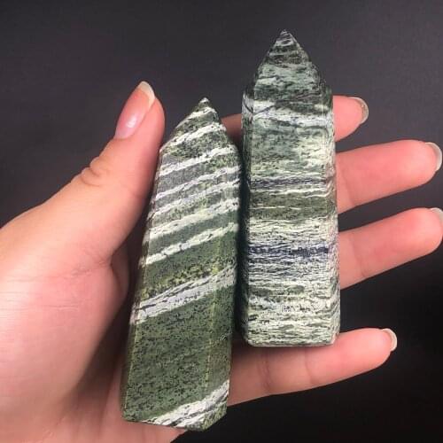Natural Seaweed grain stone Crystal Point Stone Mineral Healing Home Fengshui Decoration Collection