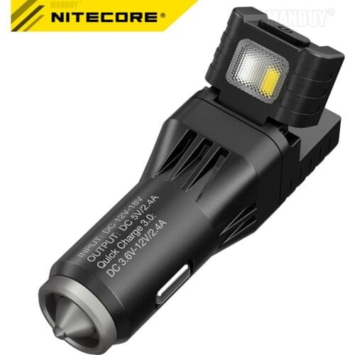 2021 New Nitecore vcl10 Multifunctional All-in-one Vehicle gadget QC 3.0 Vehicle charger Glass Breaker Emergency Warning Light